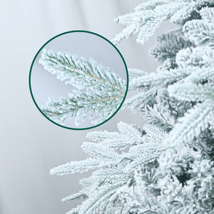 6ft Pre-Lit Flocked Artificial Christmas Tree with 400 Warm White Lights