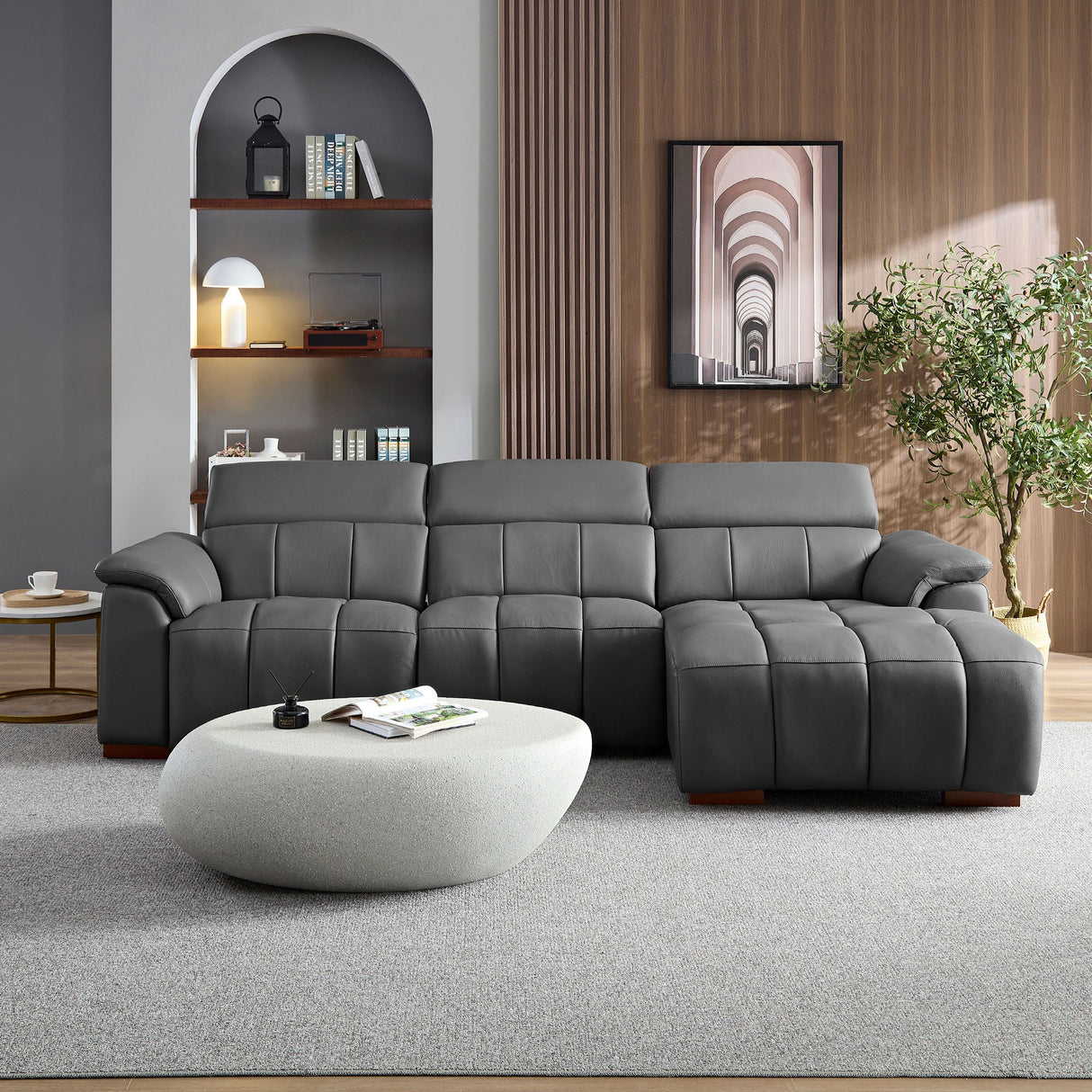 Wall-Hugger Reclining Sofa Modern Electric Control