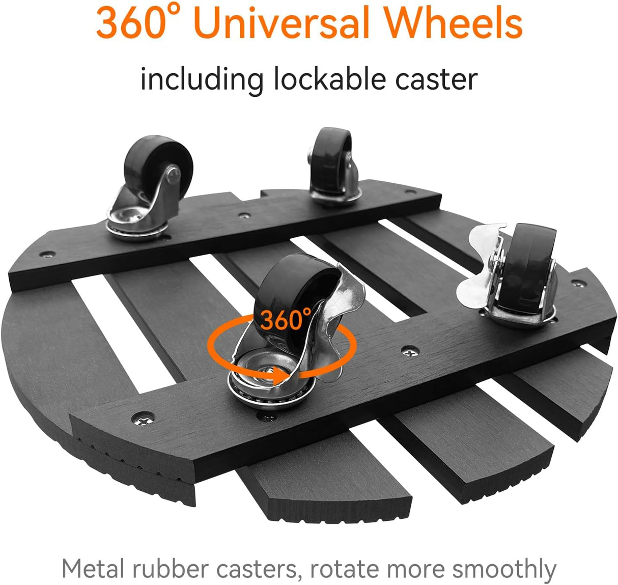6-Pack 12" Round Plant Stand with 360° Lockable Caster Wheels