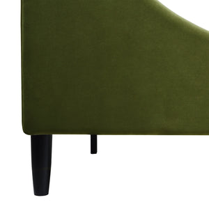 Aspen Vertical Tufted Headboard Platform Bed Set, King, Olive Green Performance Velvet
