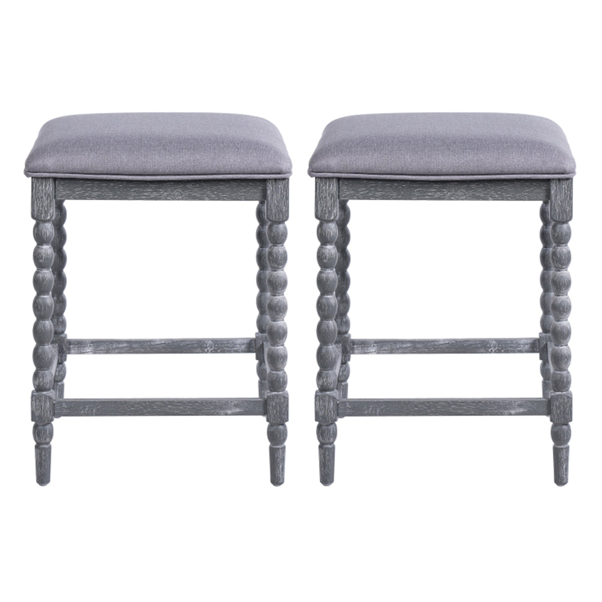 26" Counter Stools - Set of 2 with Upholstered Seat