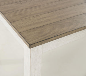 Skempton - Counter Height Dining Table and Bar Stools (Set of 7) - White / Light Brown