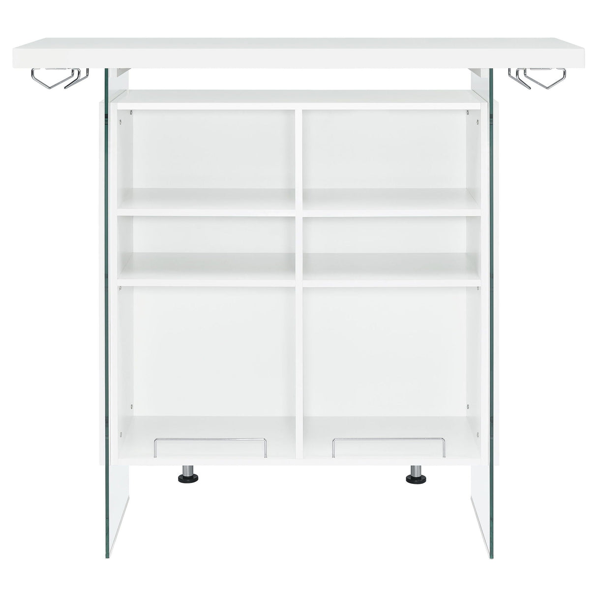 Acosta Freestanding Home Bar Wine Cabinet White High Gloss