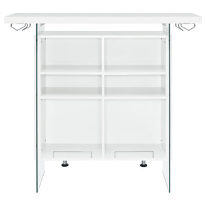 Acosta Freestanding Home Bar Wine Cabinet White High Gloss