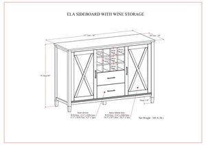 Ela - Sideboard With Wine Storage - Smoky Brown