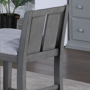 Graham 36' 3-Piece Gray Finish Small Space Counter Height Dining Table with Shelves and 2 Chairs