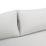 Claremont 3-Seater Daybed with Rattan Arms, Light Grey Cushion, Acacia Wood Frame