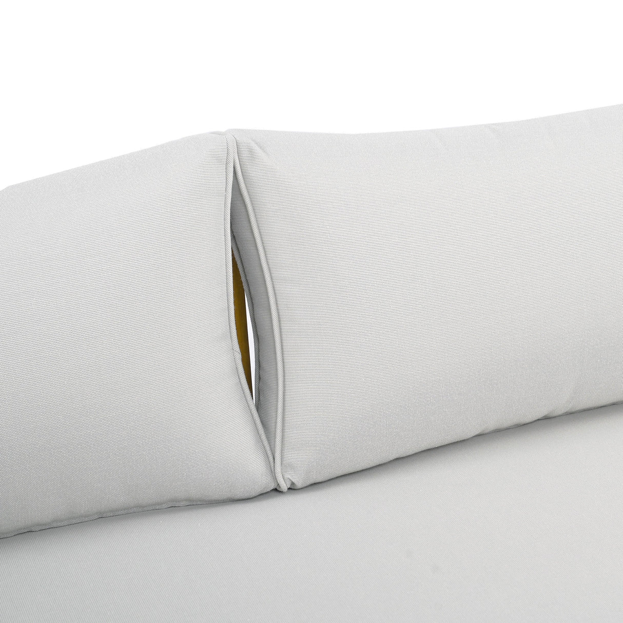 Claremont 3-Seater Daybed with Rattan Arms, Light Grey Cushion, Acacia Wood Frame