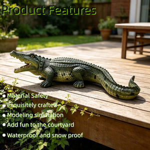 23" Simulated Crocodile Garden Statue