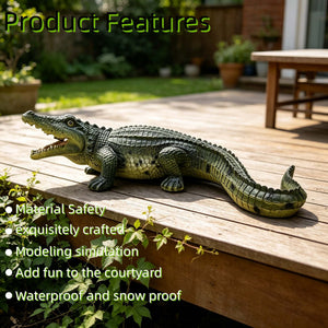 23" Simulated Crocodile Garden Statue