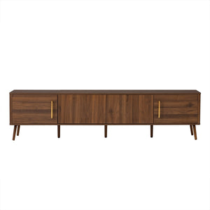 TV Stand For TVs Up To 85" With Fluted Door, Cable Management, Soft-Closing Hinges - Walnut