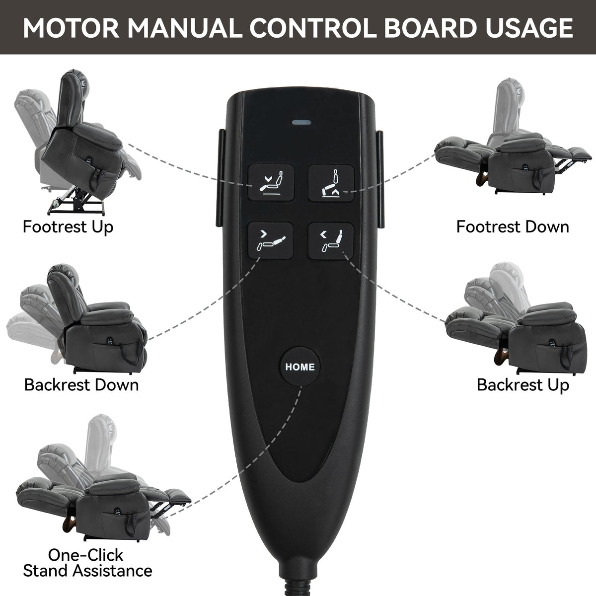 Dual Motor Electric Recliner Chair with Massage and Heat - Leatheraire