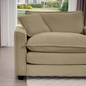 Classic Modern Comfortable Single Chair Deep Seat Sofa With Footstool