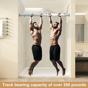 Frameless Sliding Glass Shower Doors 56-60" Width x 76" Height