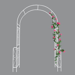 Metal Garden Arch W55'' x H94.5'' - Cream White Outdoor Arbor