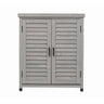 Potting Bench With Storage Cabinet And Metal Table Top For Outdoor