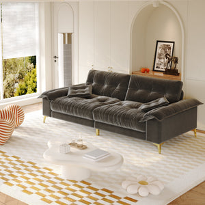 104.7" Modern 4-Seater Cloud Sofa with Wide Flip Armrests