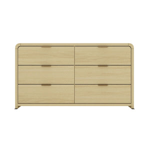 Oak Double Dresser with 6 Drawers - Grace Collection