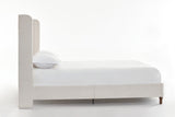 Harper upholstered bed, 54" headboard, textured ivory canvas