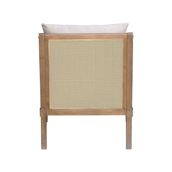 Upholstered Accent Chair with Removable Back Cushion and Curved Arms