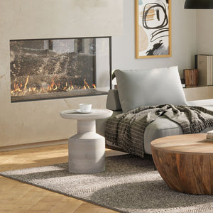 Handcrafted Wooden Accent Table with Sculptural Design - Multiple Colors