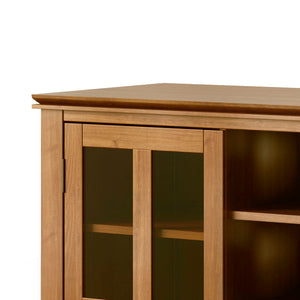 Handcrafted Tall TV Media Stand with Glass Doors and Storage - Multiple Colors