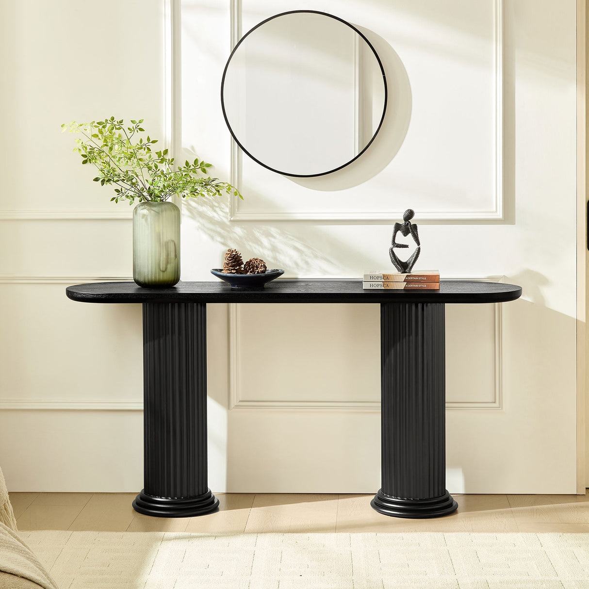 62.99 Inch Modern Design Console Table with Roman-Style Legs