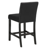 5pc counter height dining set square white faux marble table black velvet upholstered tufted nail head chairs wooden leg - Tuesday Morning - Kitchen & Dining Furniture Sets