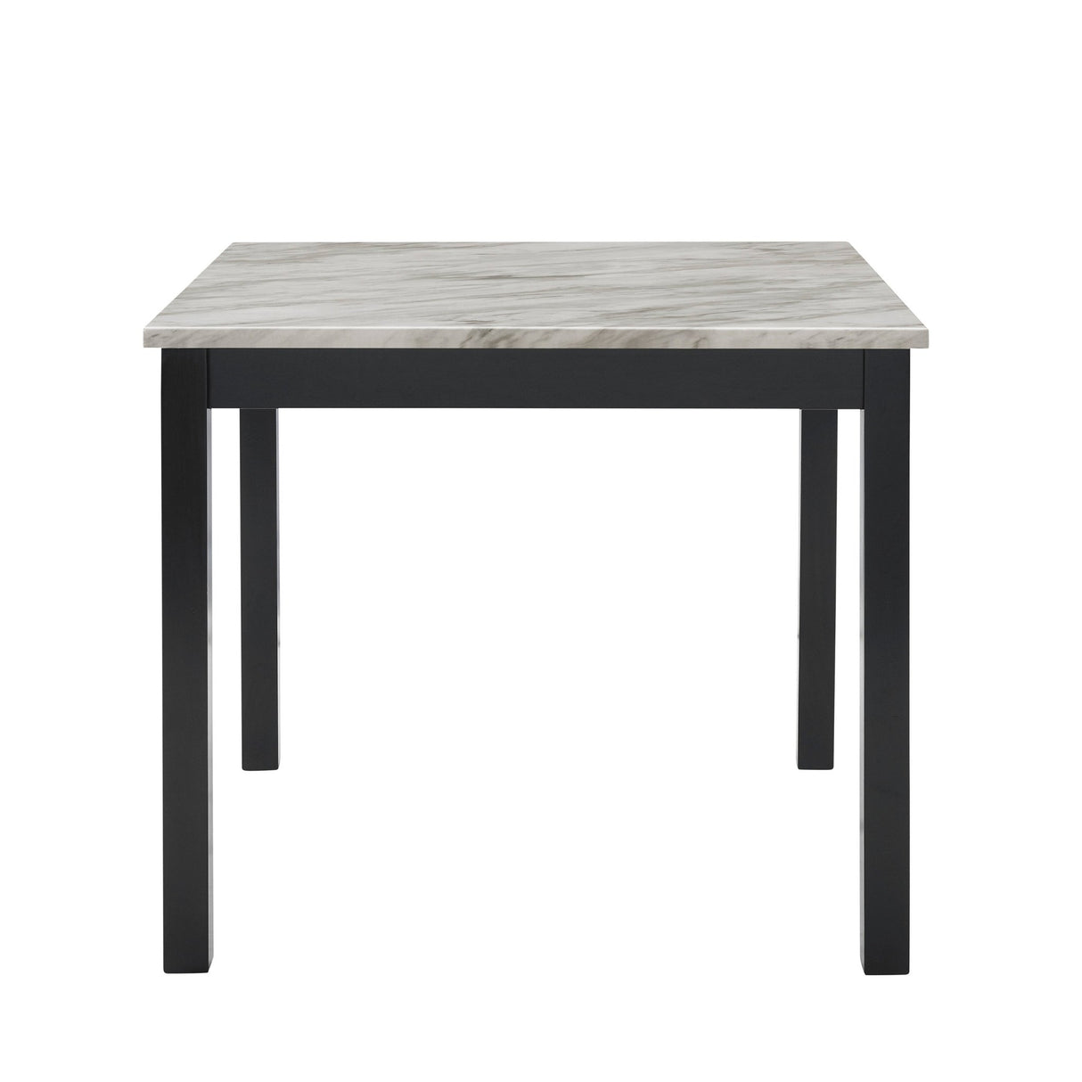 5pc counter height dining set square white faux marble table black velvet upholstered tufted nail head chairs wooden leg - Tuesday Morning - Kitchen & Dining Furniture Sets