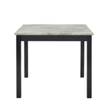 5pc counter height dining set square white faux marble table black velvet upholstered tufted nail head chairs wooden leg - Tuesday Morning - Kitchen & Dining Furniture Sets
