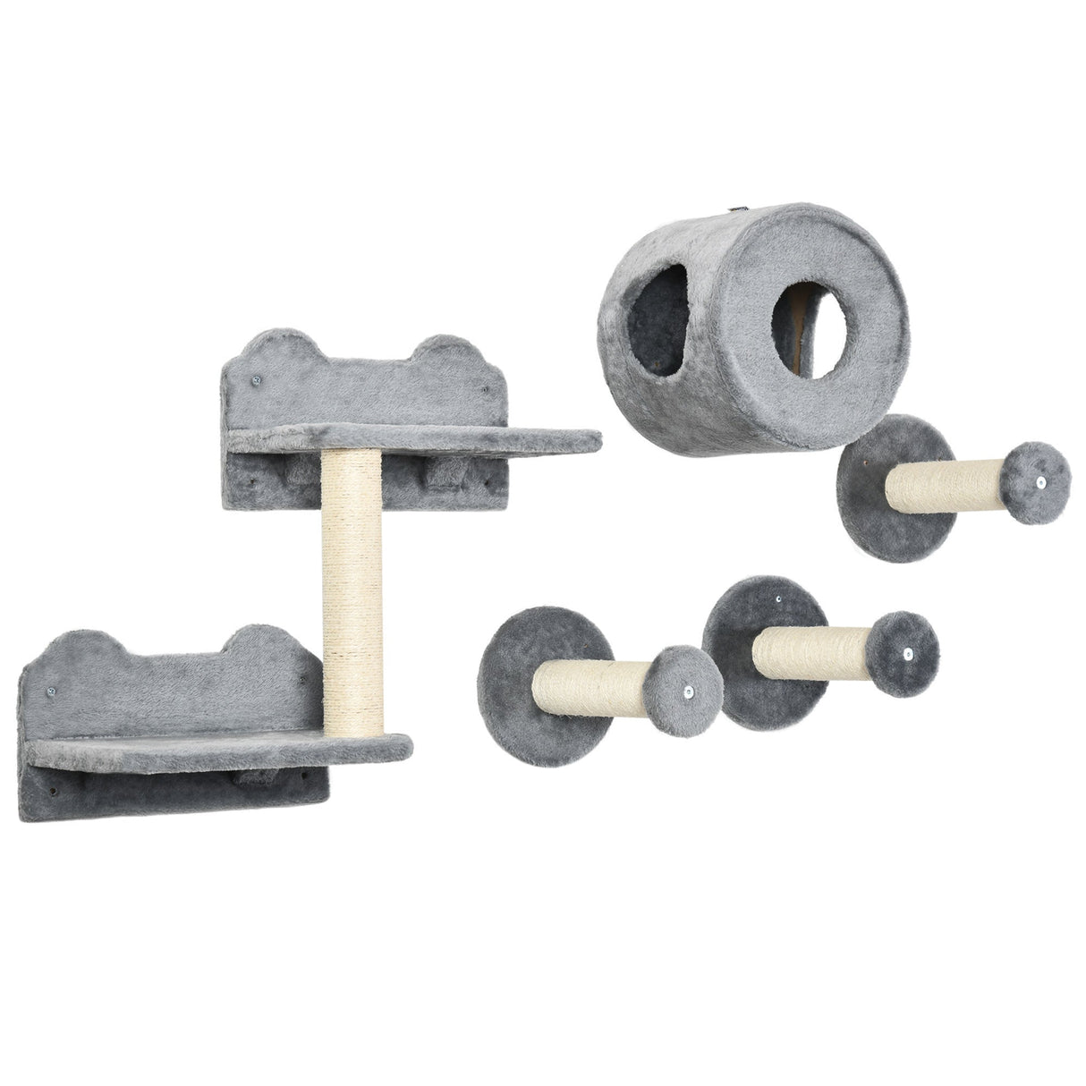 5PCs-Cat-Wall-Shelves,-Pet-Wall-mounted-Climbing-Shelf-Set,-Kitten-Activity-Center-with-Condo-Pet-Supplies