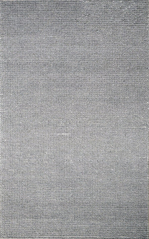 Modern Solid Pattern Gray Hand Woven Wool Area Rug