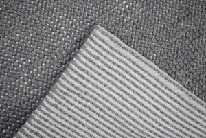Modern Solid Pattern Gray Hand Woven Wool Area Rug