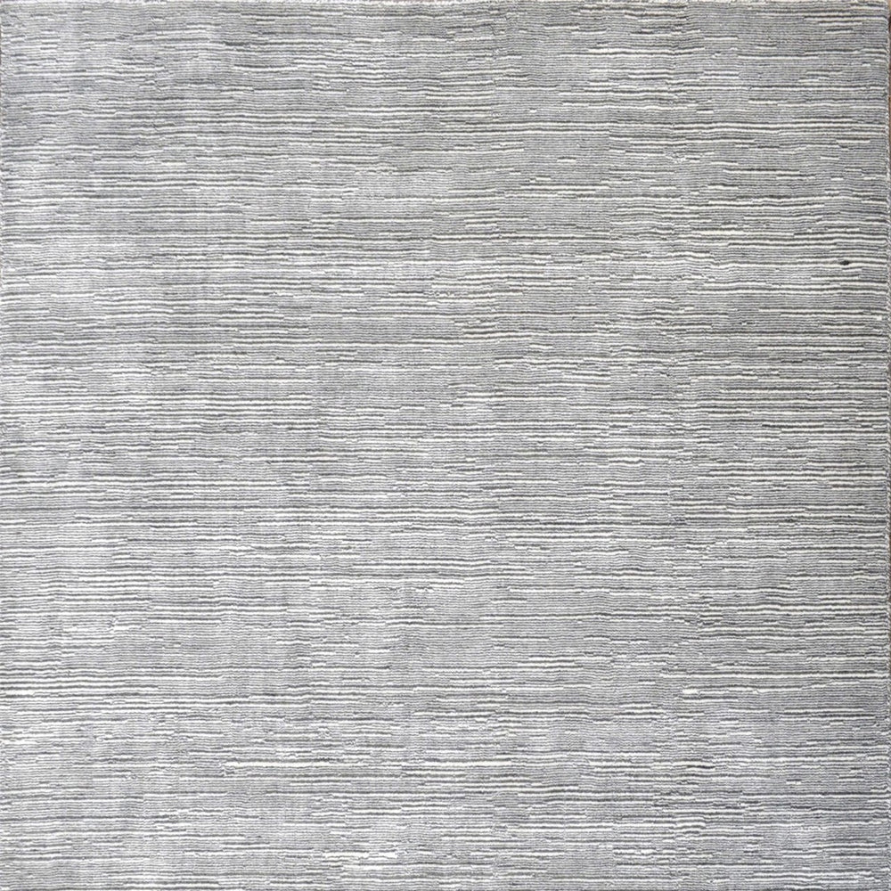 Modern Solid Silver Hand Loom Wool 5x8 Area Rug