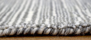Modern Solid Silver Hand Loom Wool 5x8 Area Rug