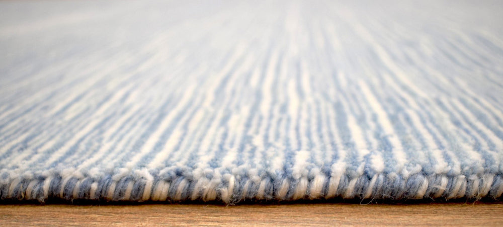 Hand Woven Modern Solid Silver Wool 5x8 Area Rug