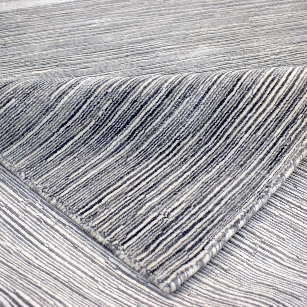 5x8 Modern Gray and Silver Area Rug | Handmade with Wool & Viscose | TRD1007058