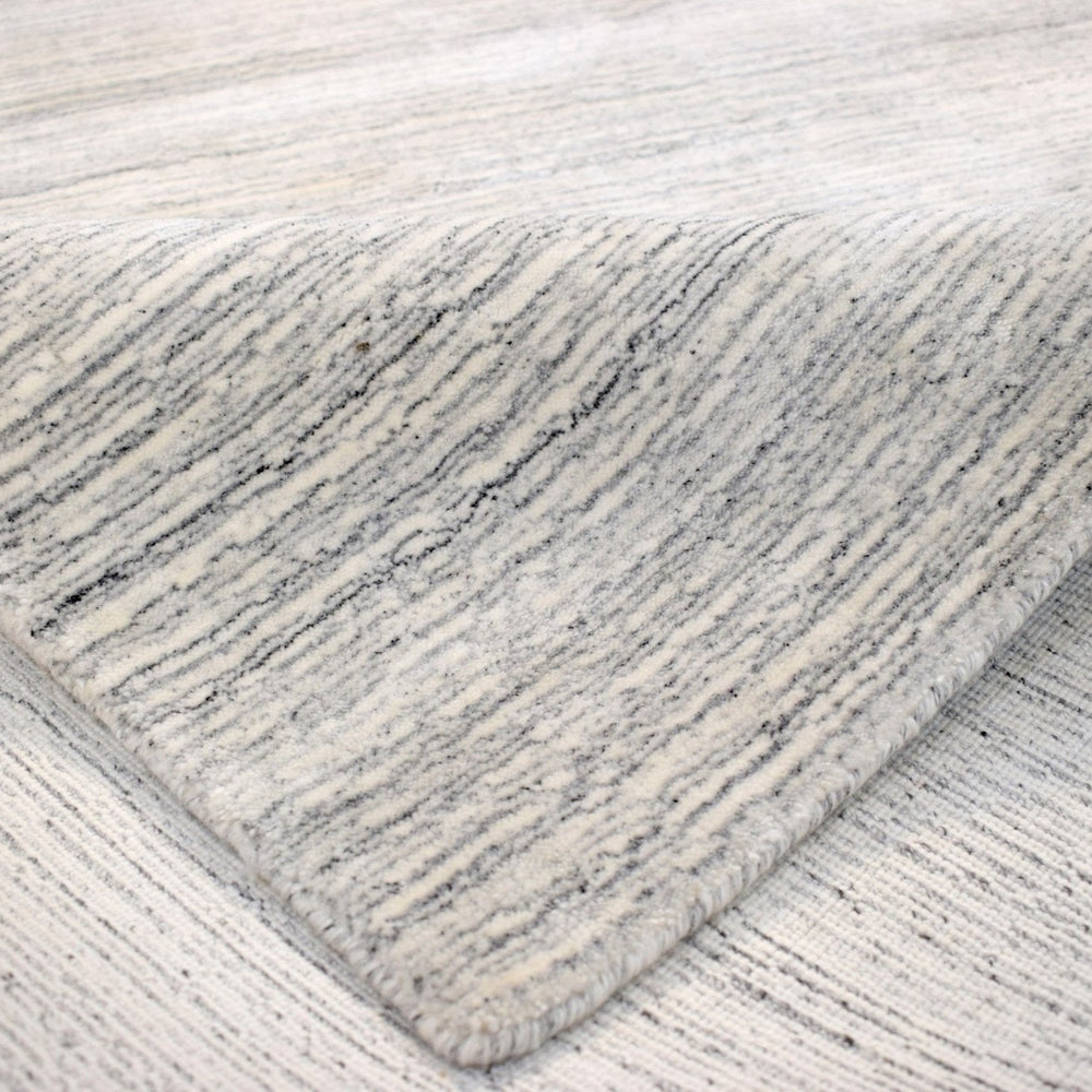 5x8 Solid Beige and Silver Area Rug | Handmade with Wool & Viscose | TRD1007258