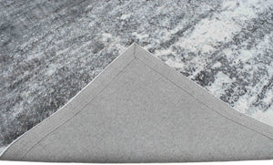Modern Abstract Silver and Gray Hand Loom Viscose 5x7 Area Rug
