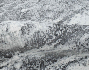 Ready to Ship Silver And Ivory Modern Abstract Hand Loom 5x7.6 Viscose Rug