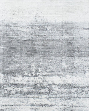 Modern Abstract Silver and Gray Hand Loom Viscose 5x7 Area Rug