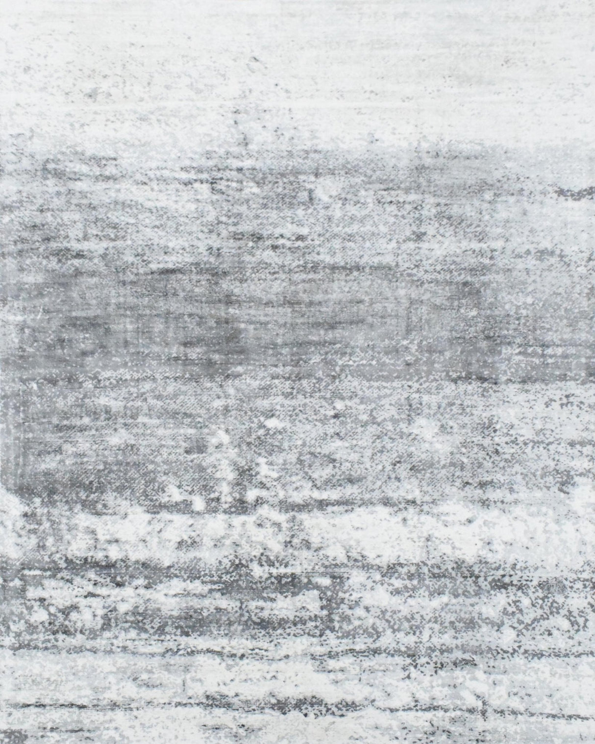 Ready to Ship Silver And Ivory Modern Abstract Hand Loom 5x7.6 Viscose Rug