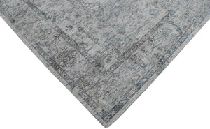Transitional Silver and Gray Hand Loom Wool 5x7 Area Rug
