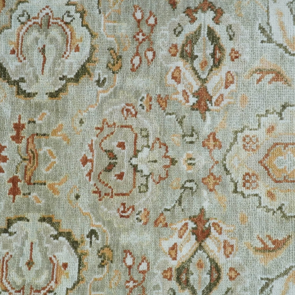 Hand Knotted Antique Peach and Beige Traditional Oushak Custom Made Wool Area Rug