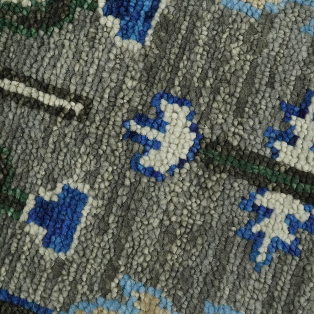 Hand Knotted Charcoal and Ivory Traditional Vintage Style Custom Made Wool Area Rug