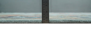 Custom Made Blue and Gray Hand Knotted Traditional Oushak Wool Area Rug
