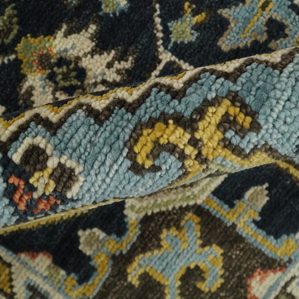 Rust, Blue and Aqua Traditional Heriz Hand knotted Multi Size wool Area Rug