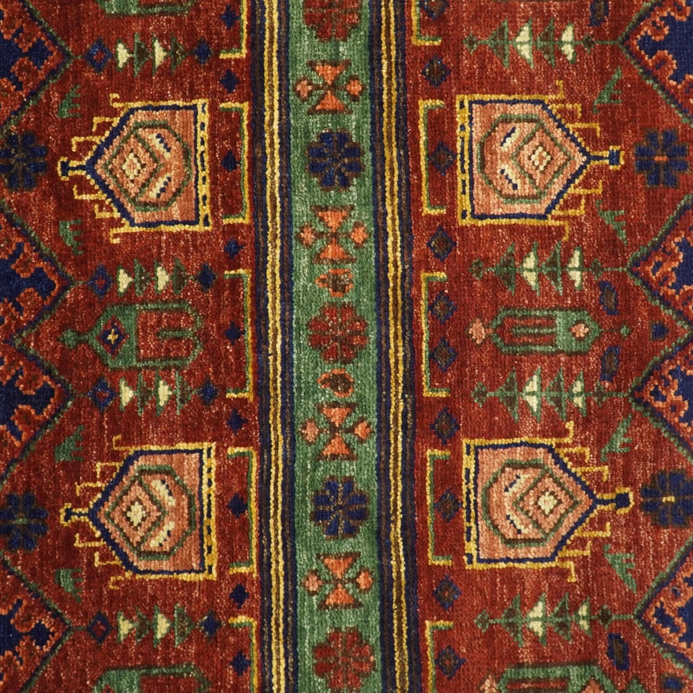 Wool Traditional Antique Style Wool Red and Blue Area Rug