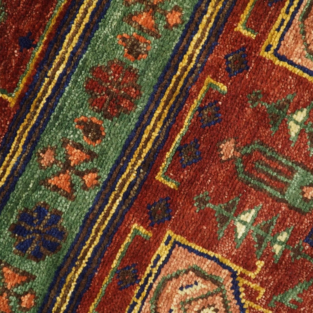 Wool Traditional Antique Style Wool Red and Blue Area Rug
