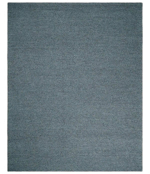 5x8 and 8x10 Braided Wool Solid Gray Hand Woven Soft Plush Area Rug